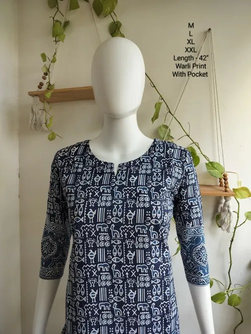  Warli Print Cotton Kurti 5